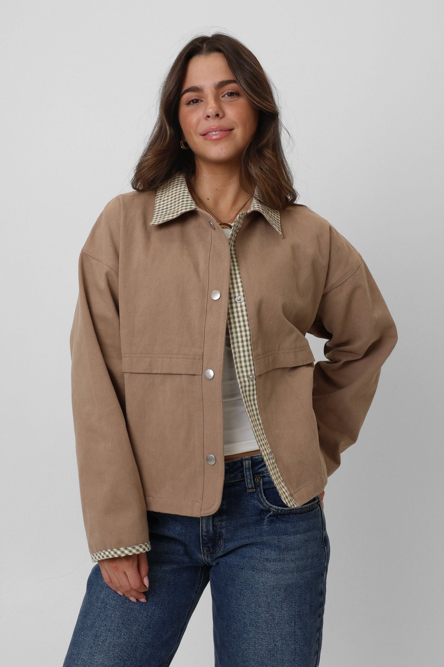 West Village Jacket in Taupe/Olive