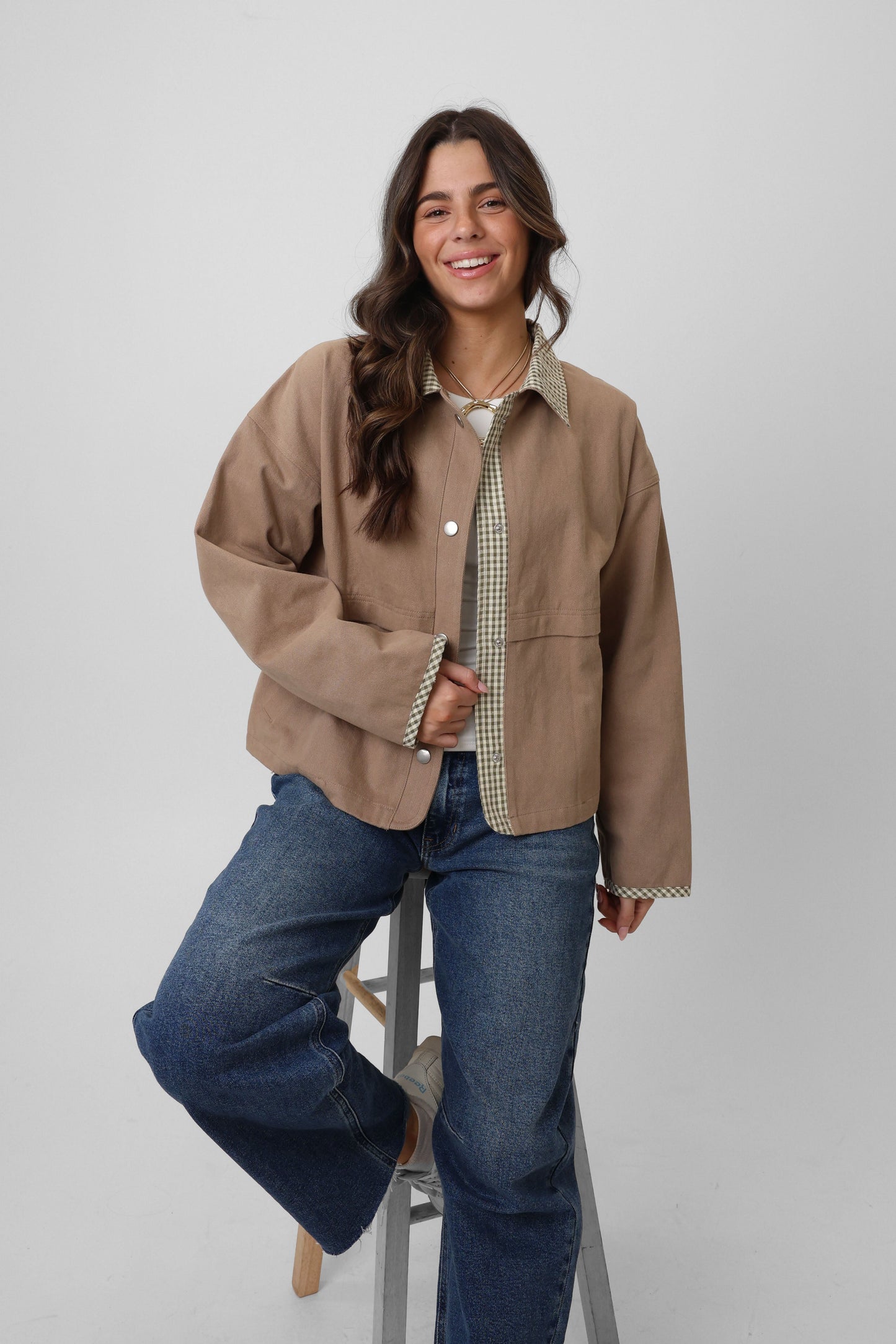 West Village Jacket in Taupe/Olive