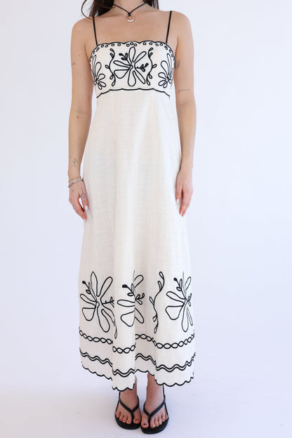 Palermo Dress in Oat/Black