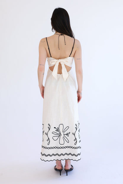 Palermo Dress in Oat/Black