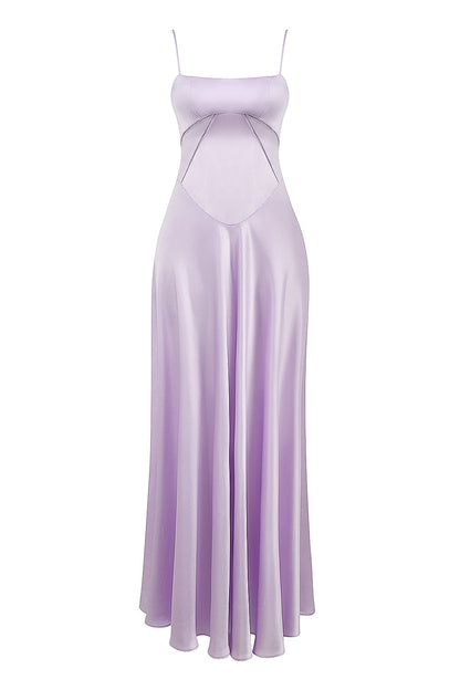 orchid lace up maxi dress