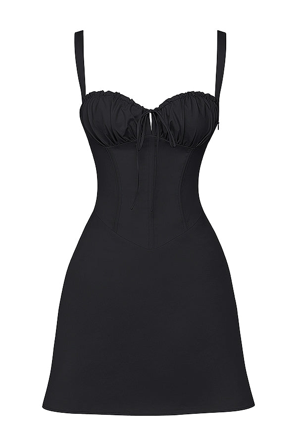black corset mini dress
