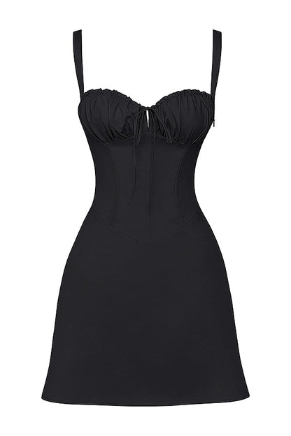 black corset mini dress