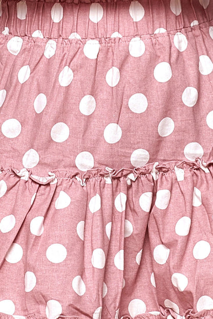 Alexi Polka Dot Mini Skirt Blush Pink