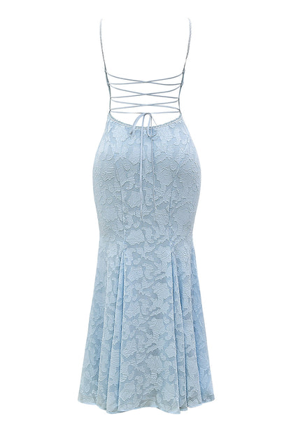 bluebell lace up back maxi dress
