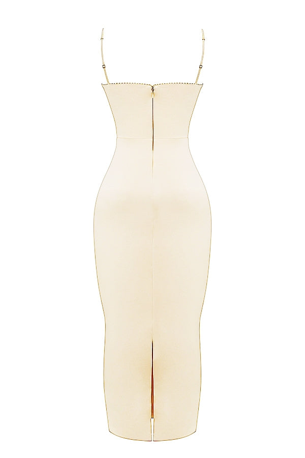 vintage cream maxi dress