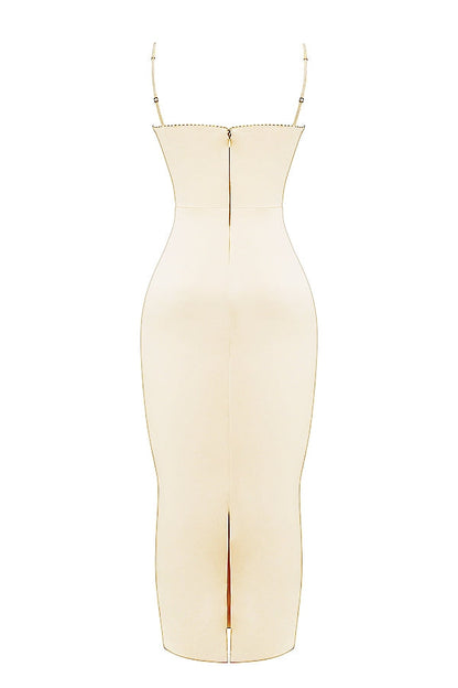 vintage cream maxi dress