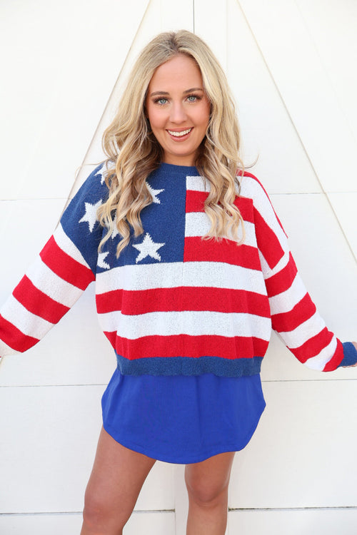 Summer Knit Flag Sweater