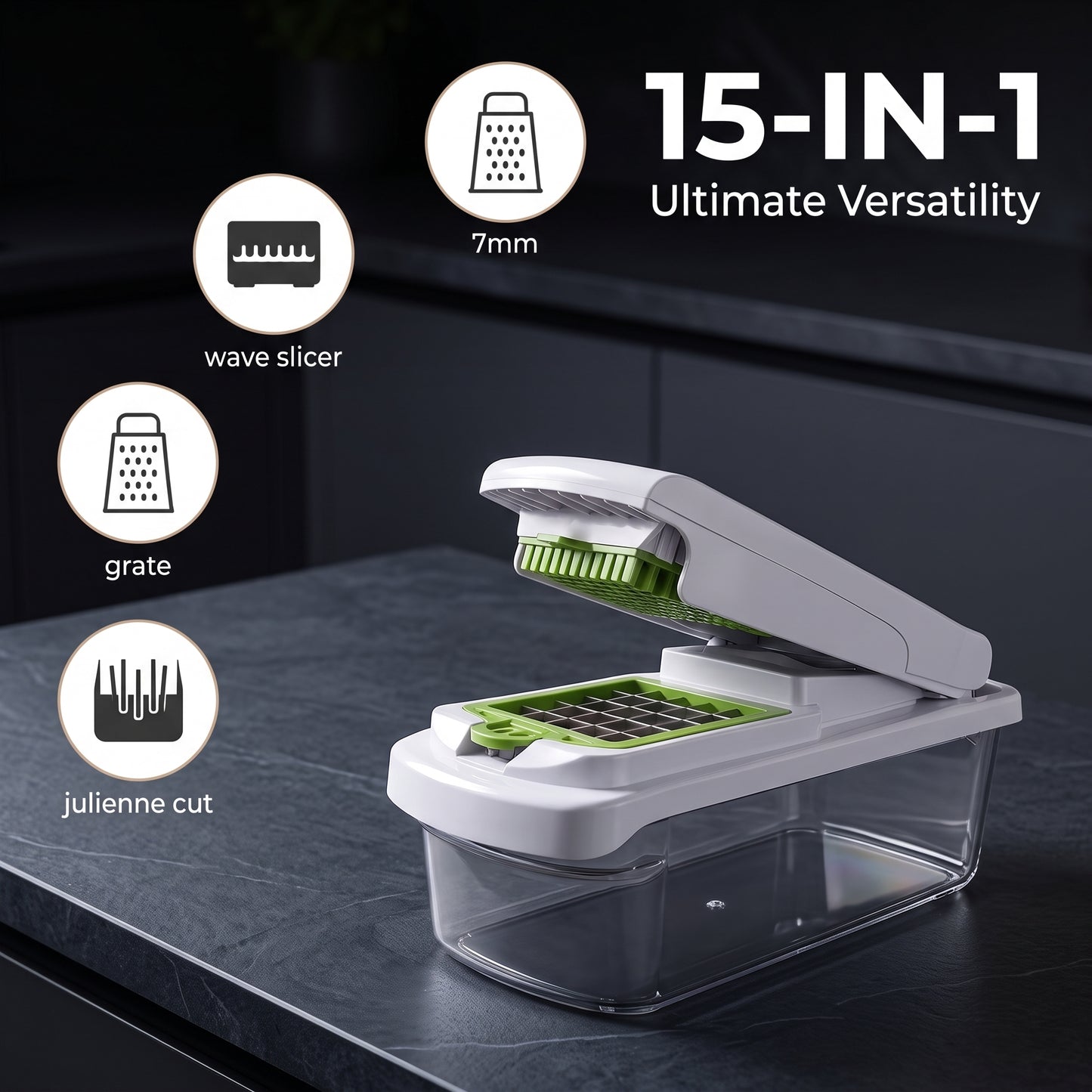 All In One Vegetable Chopper & Slicer Set for Fast Kitchen Prep
