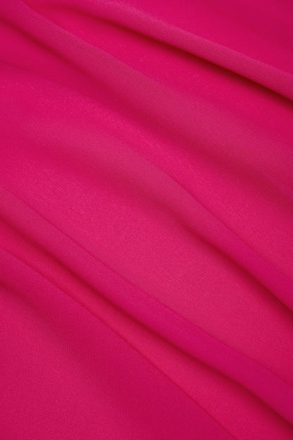 Cowl-Neck Mini Dress in Fuchsia Pink