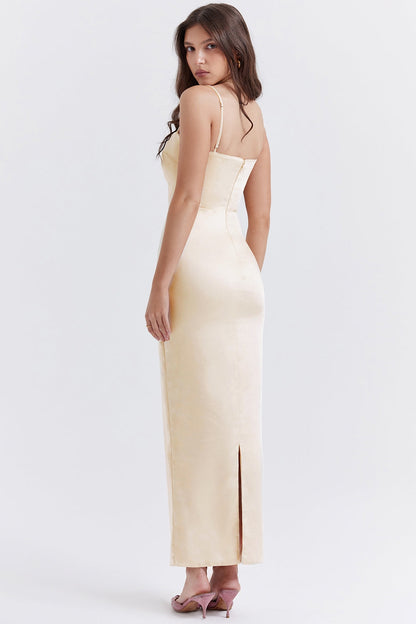 vintage cream maxi dress