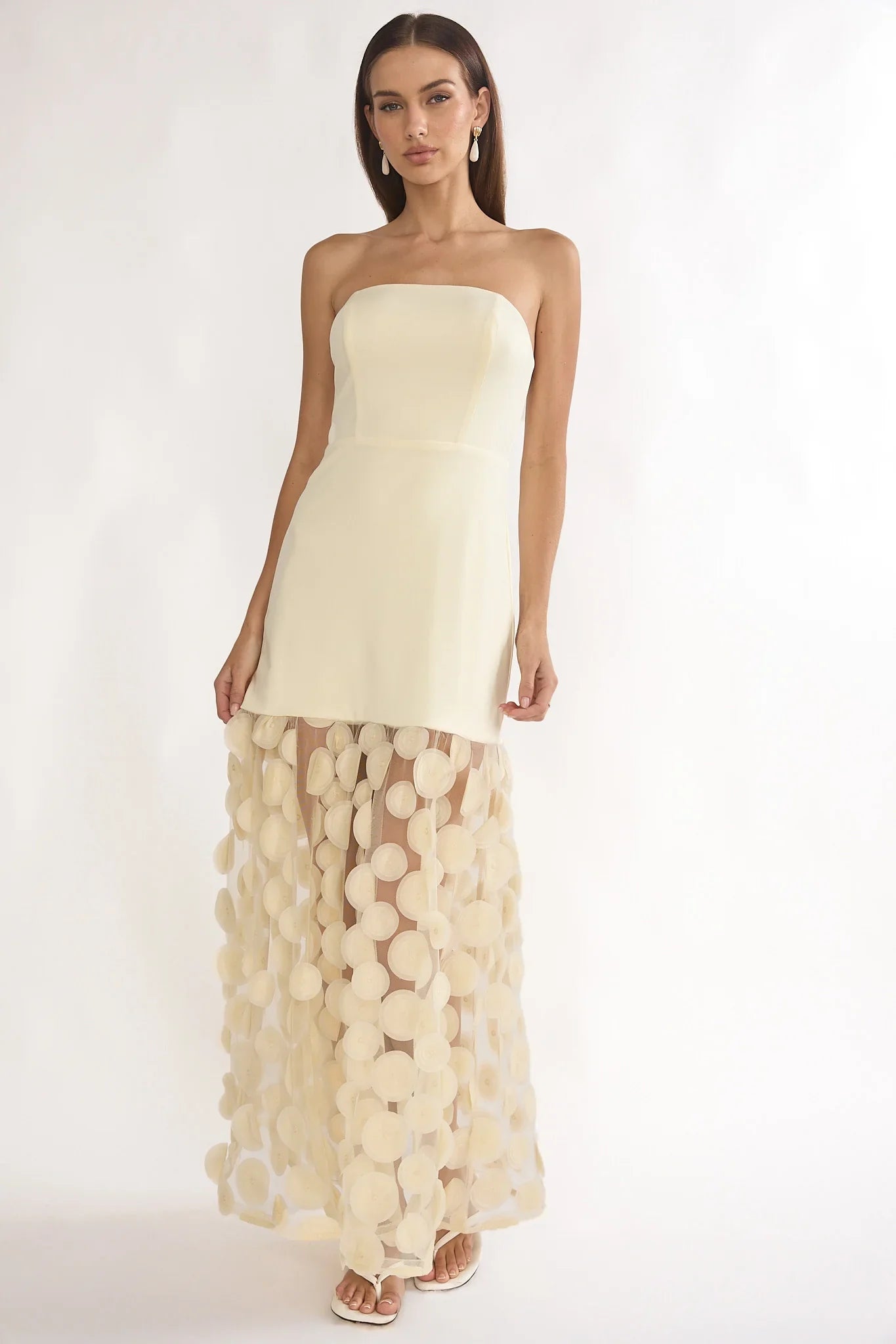 Divora Embellished Hem Maxi Dress Butter