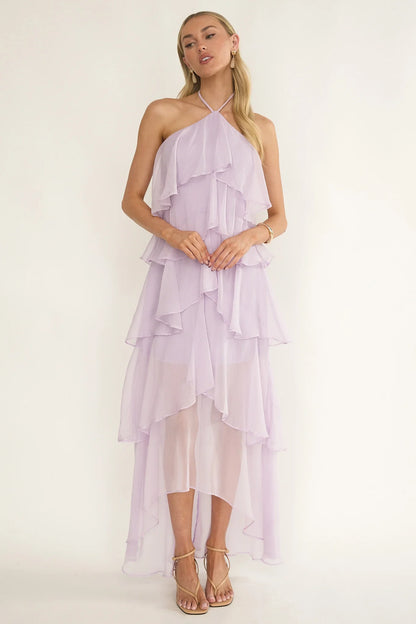 Darylyn Tiered Ruffle Maxi Dress Lilac