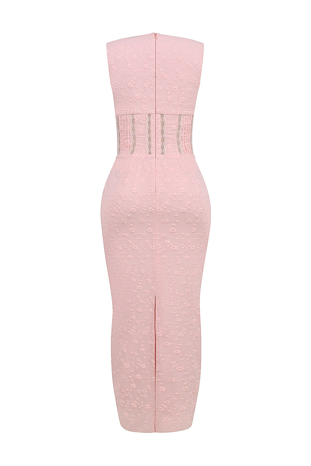 perfectly pink broderie anglais plunge maxi dress