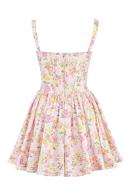 pink meadow print cotton mini dress