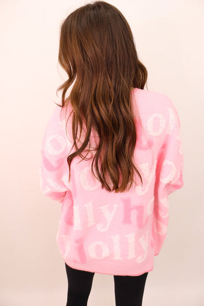 Pink Holly Jolly Sweater