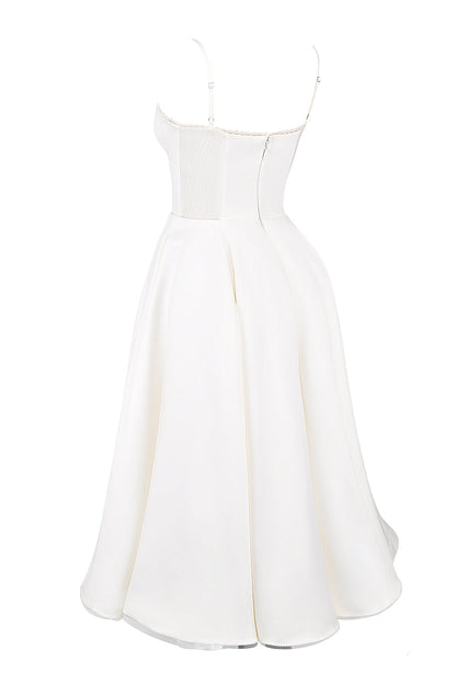 white tulle midi dress
