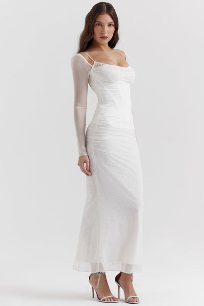 white maxi dress