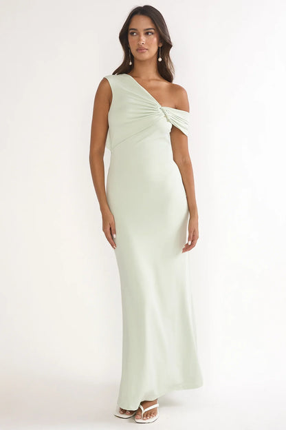 Tilda Asymmetric Neckline Maxi Dress Sage