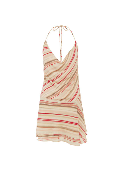 AMIKA COWL HANDKERCHIEF MINI DRESS - SADIE PINK