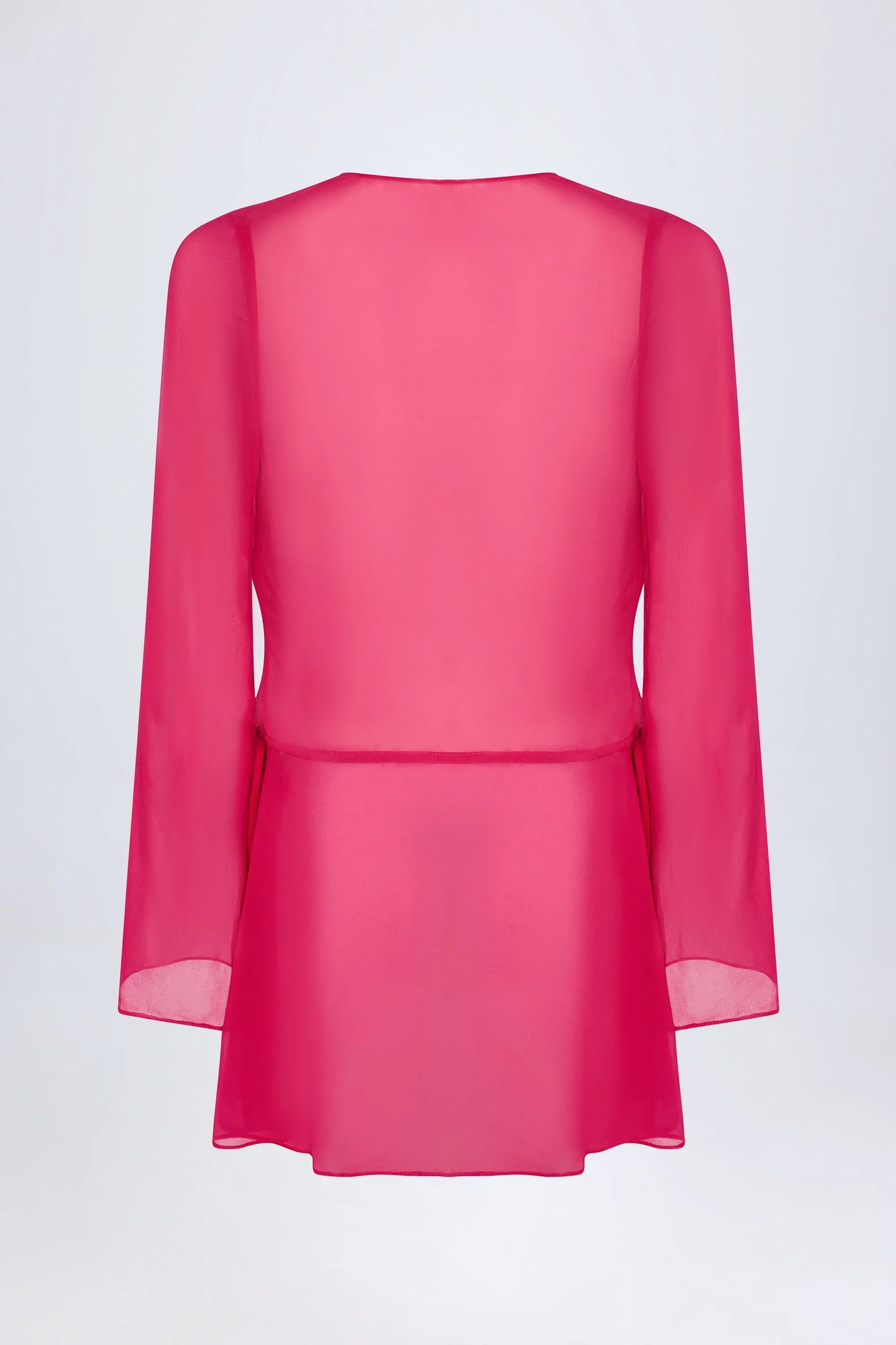 Cowl-Neck Mini Dress in Fuchsia Pink