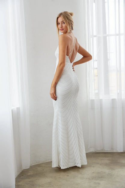 Jasper Sequin Open Back Maxi Dress