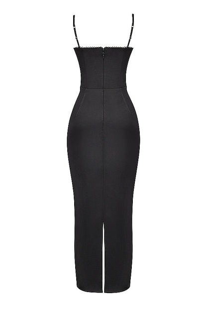 black corset maxi dress