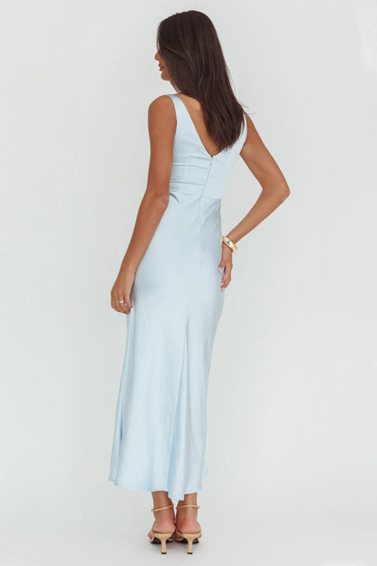 Venus Rising Sleeveless Cowl Neck Maxi Dress Blue