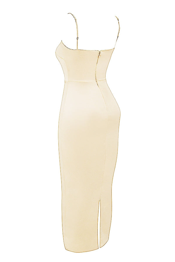 vintage cream maxi dress