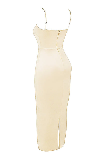 vintage cream maxi dress