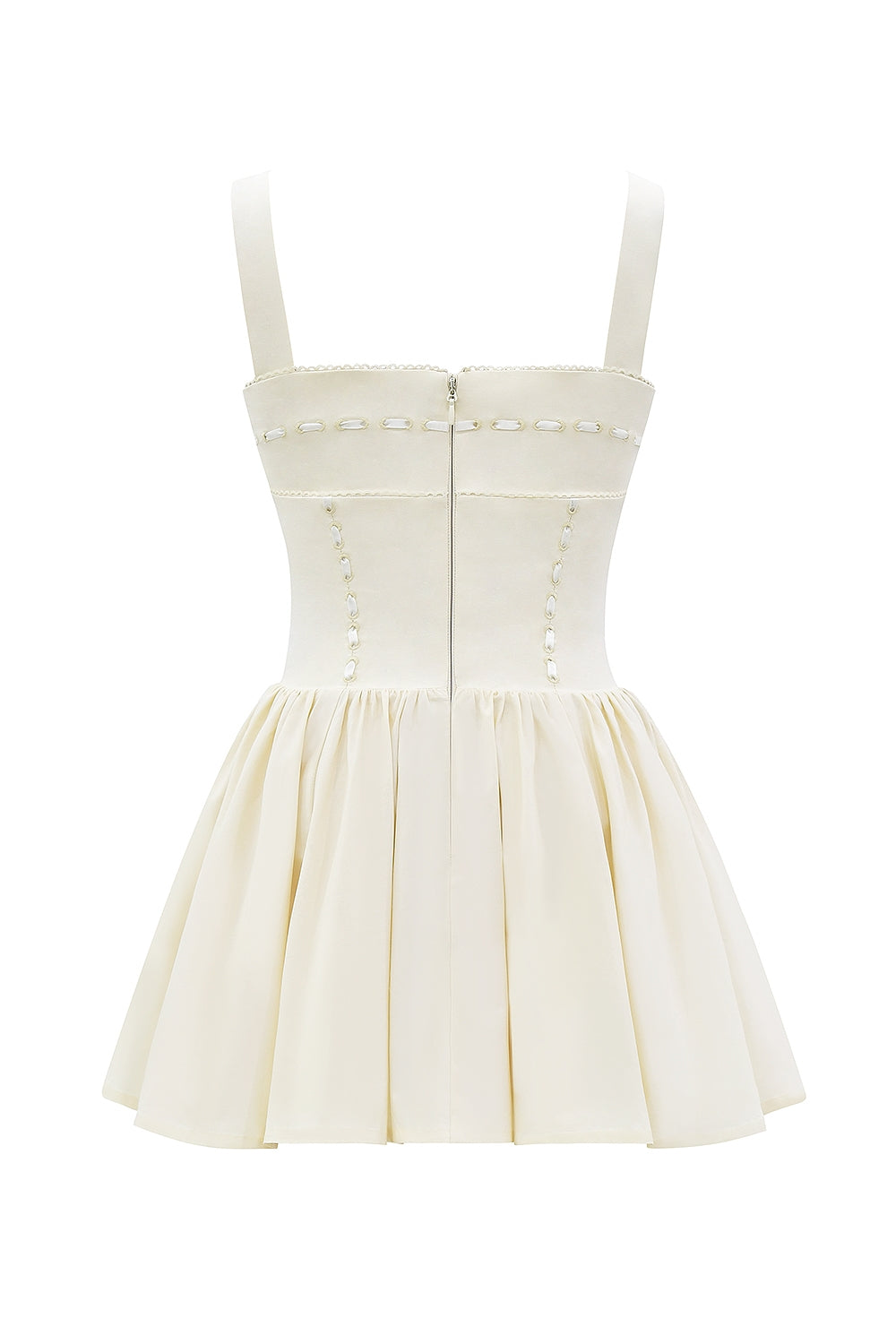 buttermilk ribbon detailed mini dress