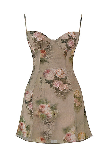 vintage floral mini dress