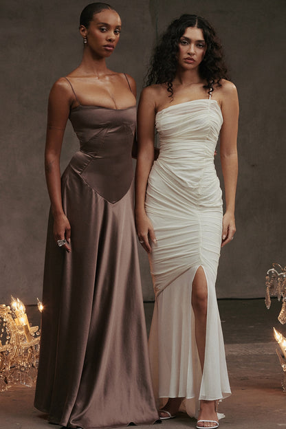 smoke lace up maxi dress
