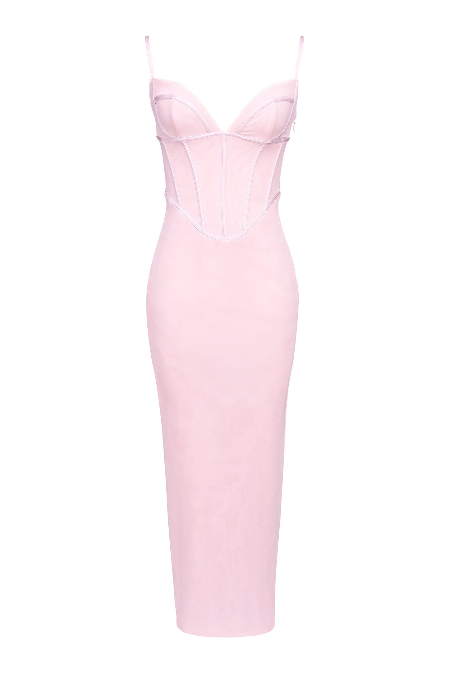 pink mesh bodycon maxi dress