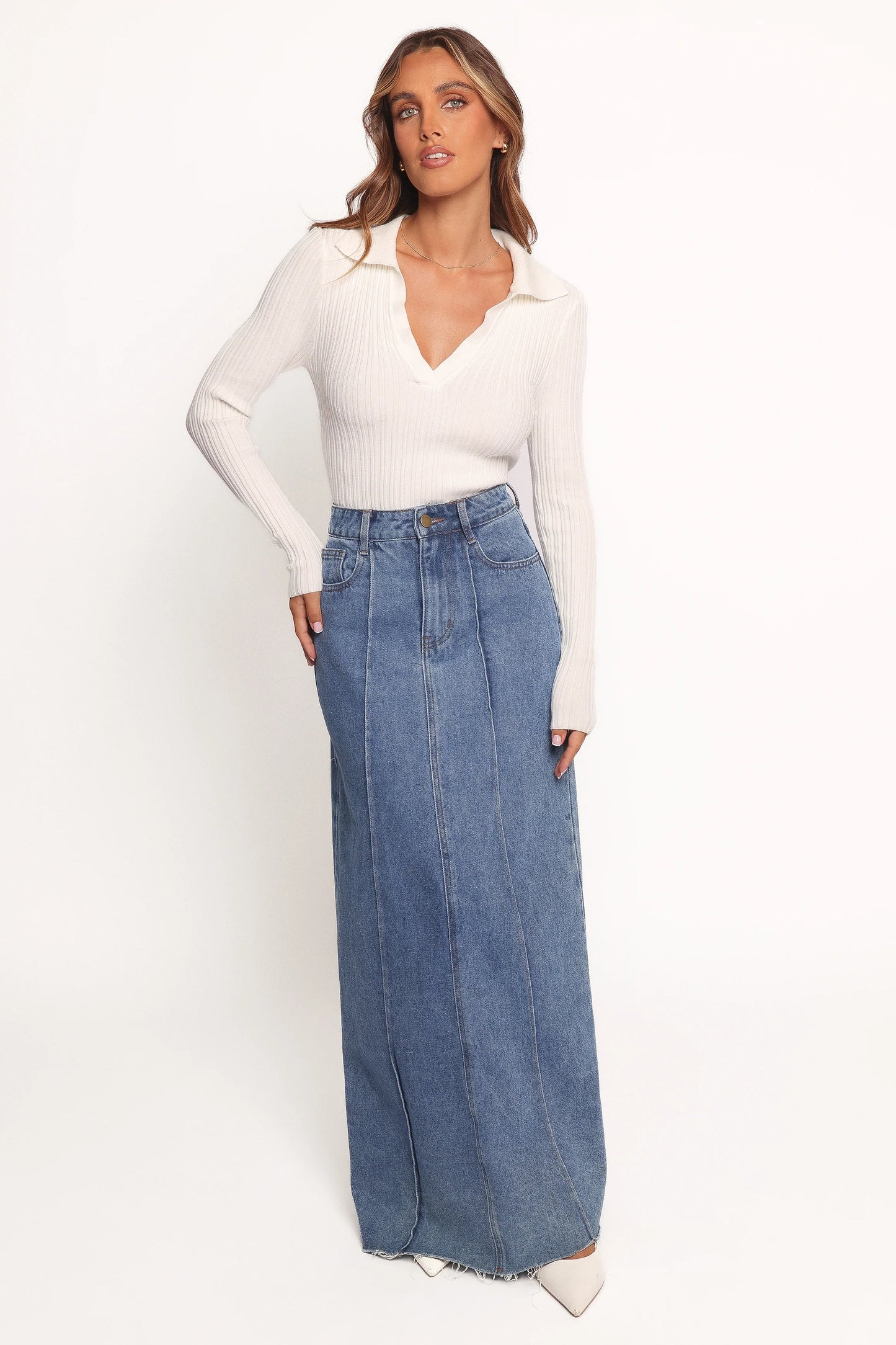 Emmerson Long Sleeve Knit Top - White