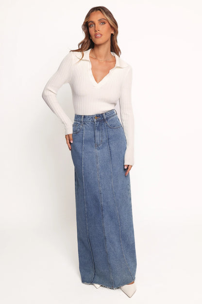 Emmerson Long Sleeve Knit Top - White