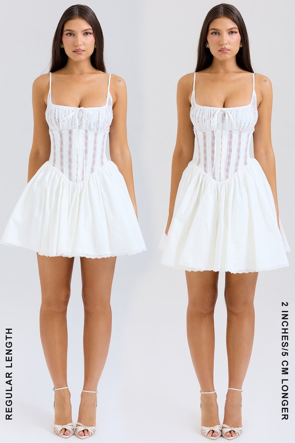 white cotton corset mini dress