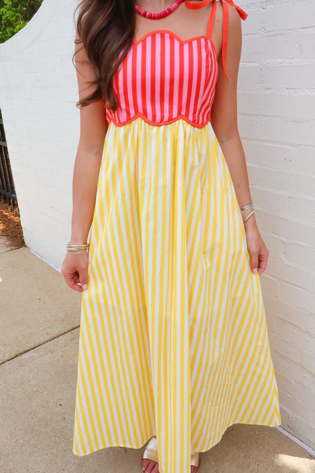 Sunset Stripes Midi Dress