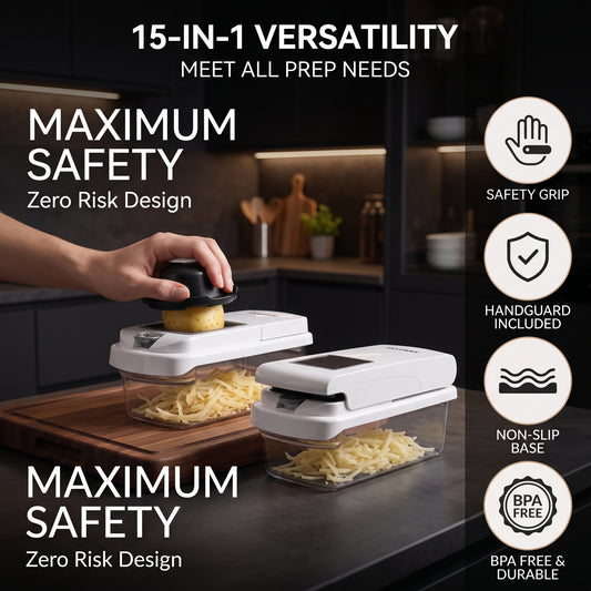 All In One Vegetable Chopper & Slicer Set for Fast Kitchen Prep