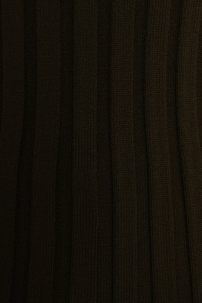 Aneesa Wide Rib Knit Top - Dark Olive