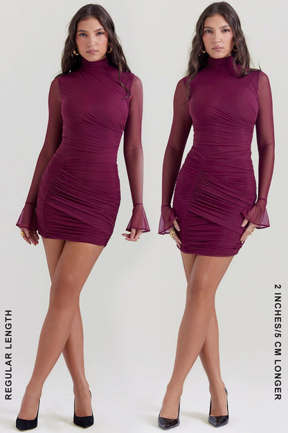 mulberry gathered mini dress