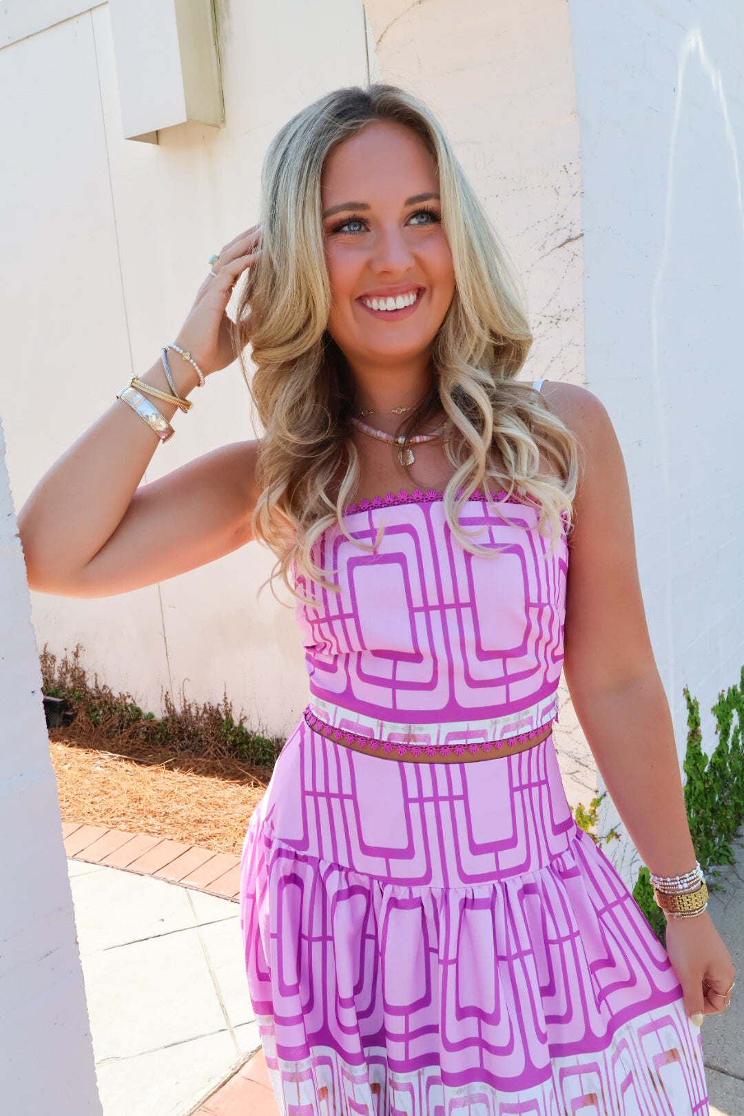 Lilac Mixed Print Maxi Skirt Set