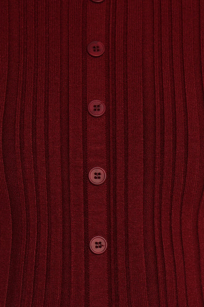 Hatte Cardigan Top - Dark Cherry