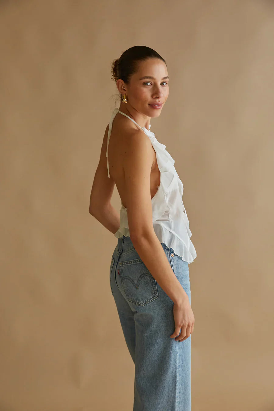 Claudia Rosette Chiffon Halter Top