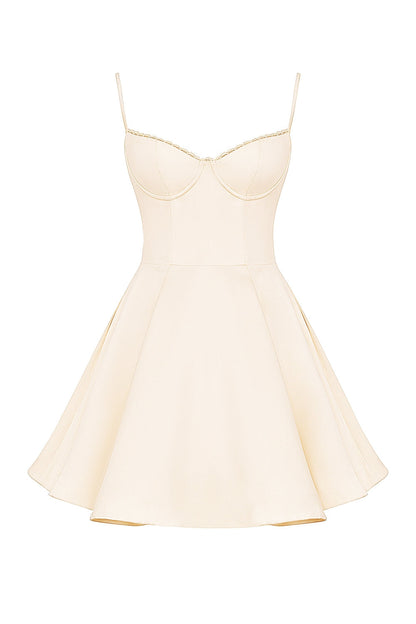 vintage cream tulle mini dress