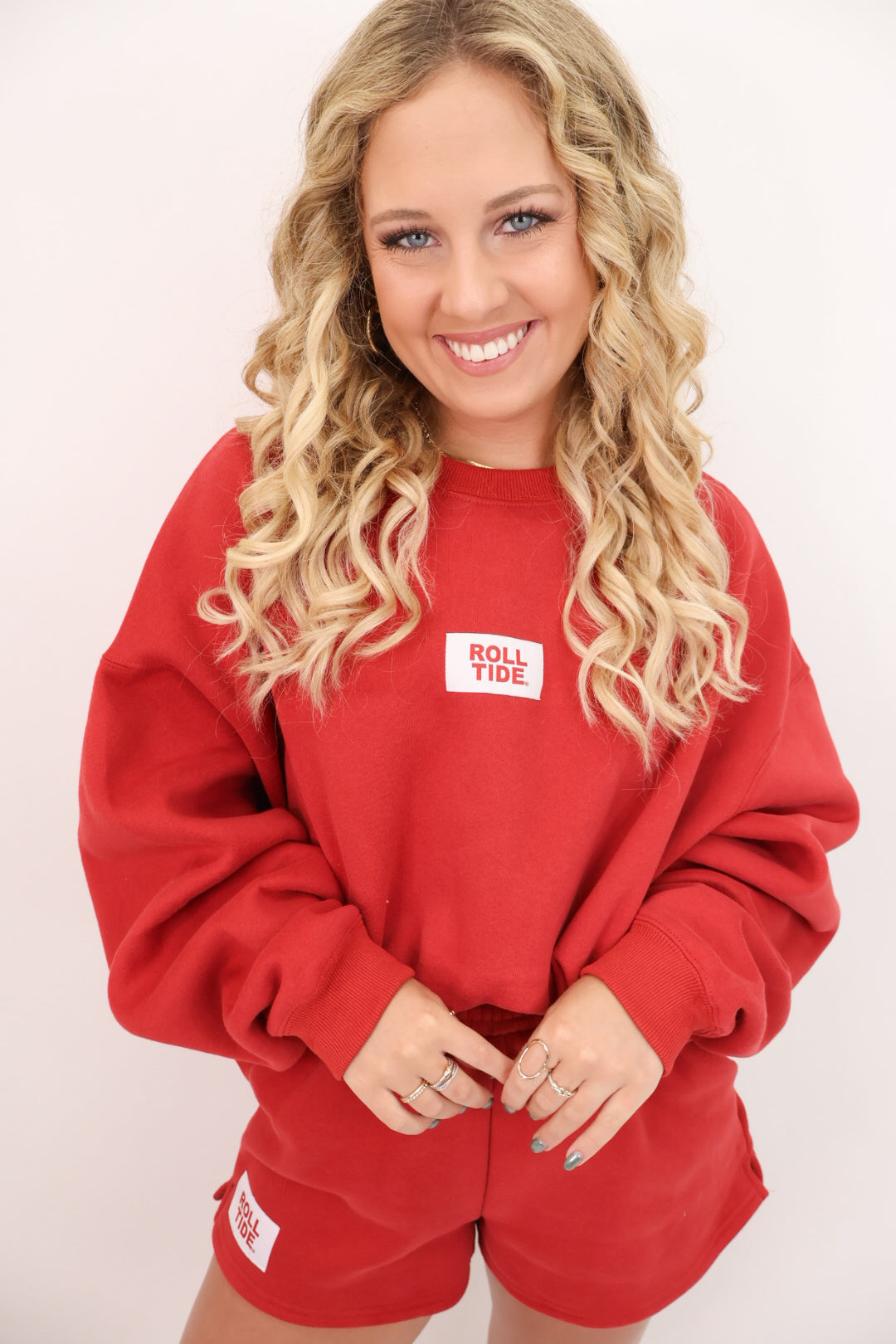 The Becca Boxy Pullover + Shorts Set - Roll Tide Patch