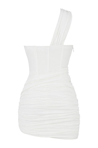 white cut out mini dress