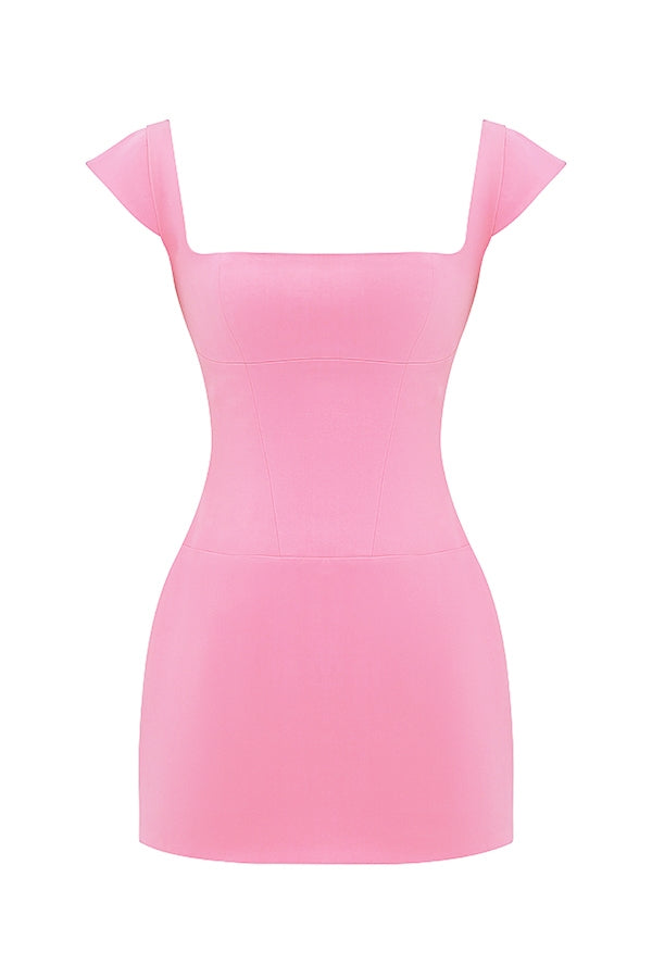 french pink corset mini dress