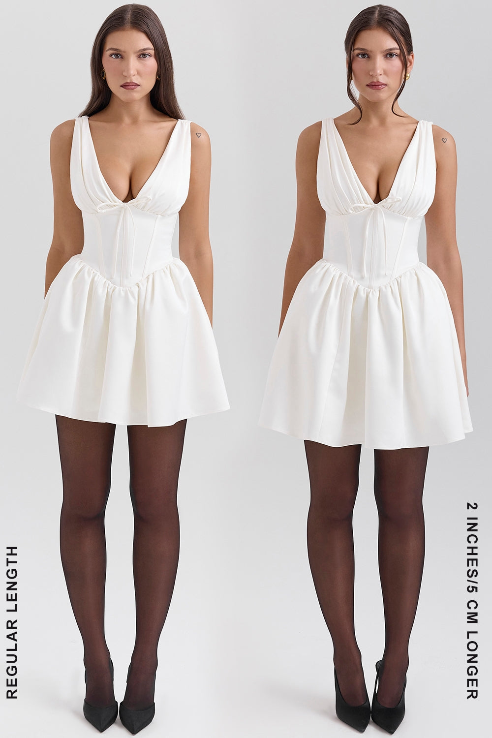 ivory satin mini dress