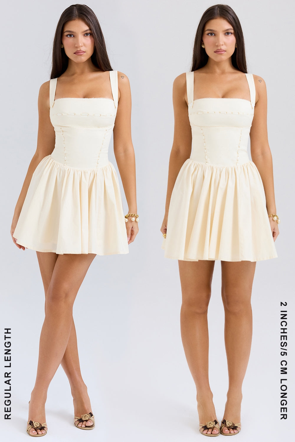 buttermilk ribbon detailed mini dress
